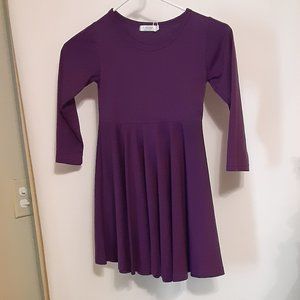 Purple Long Sleeve Dress  Sz 120, 5T, 5-6 Years